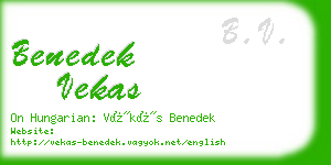 benedek vekas business card